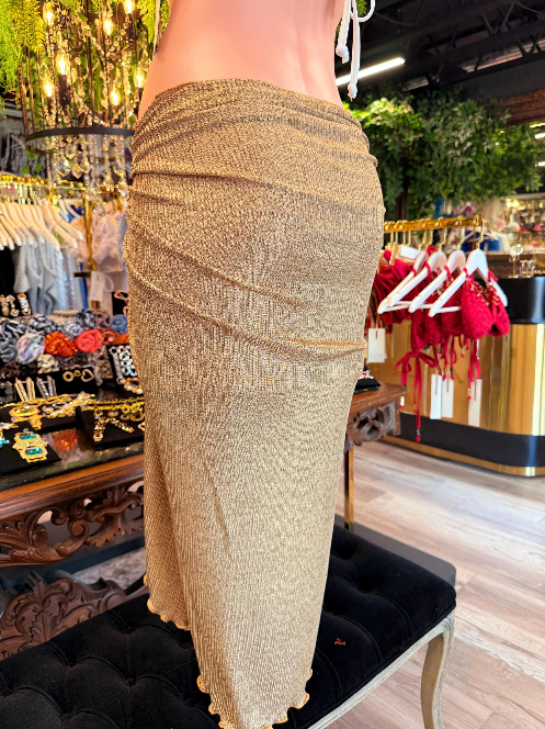 Handmade Sandy Long Wrap | Shimmer Maxi Beach Wrap | Tie Side Bikini Cover Up | Resort Wear