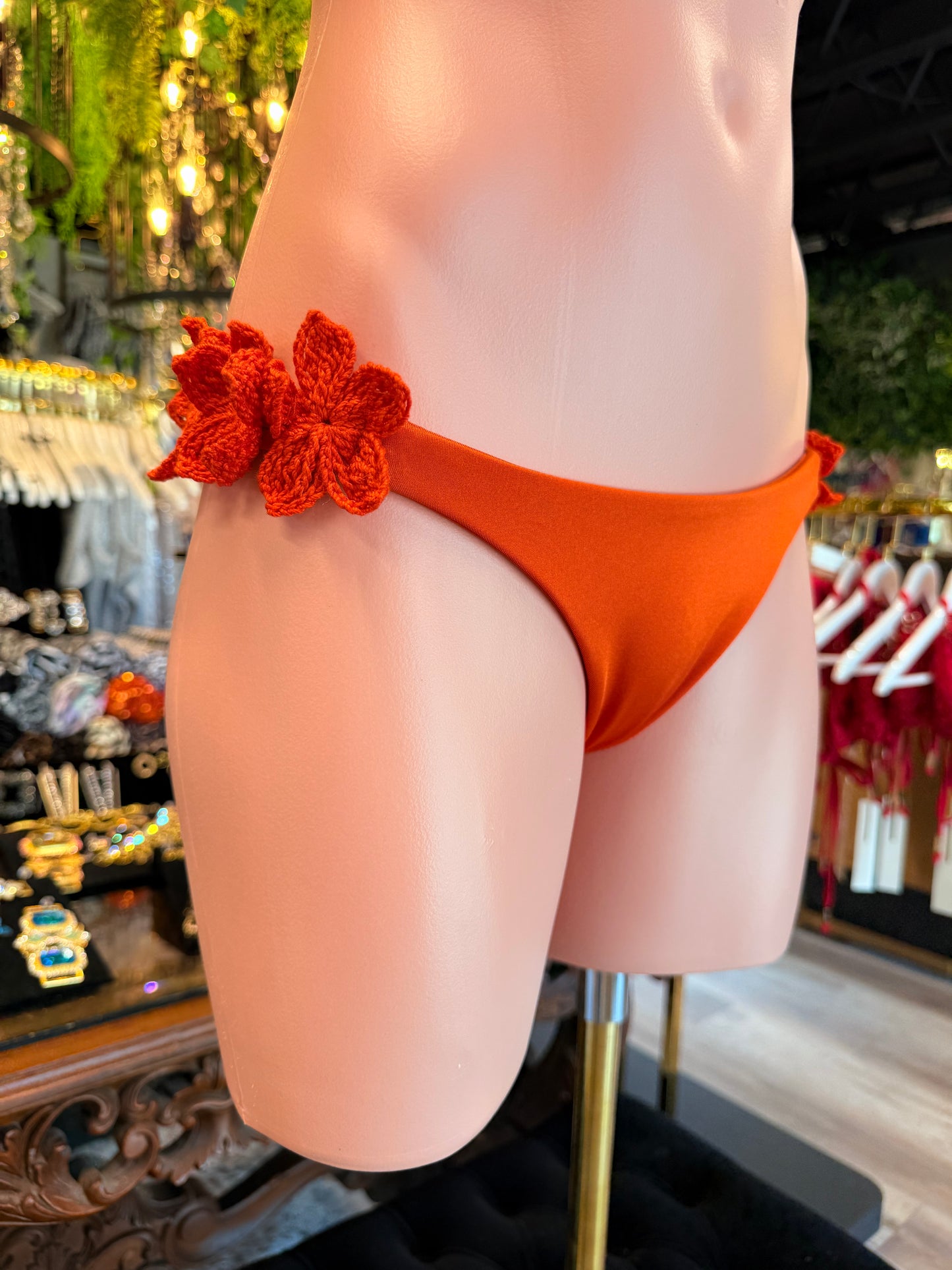 Orange Hibiscus Bikini Set