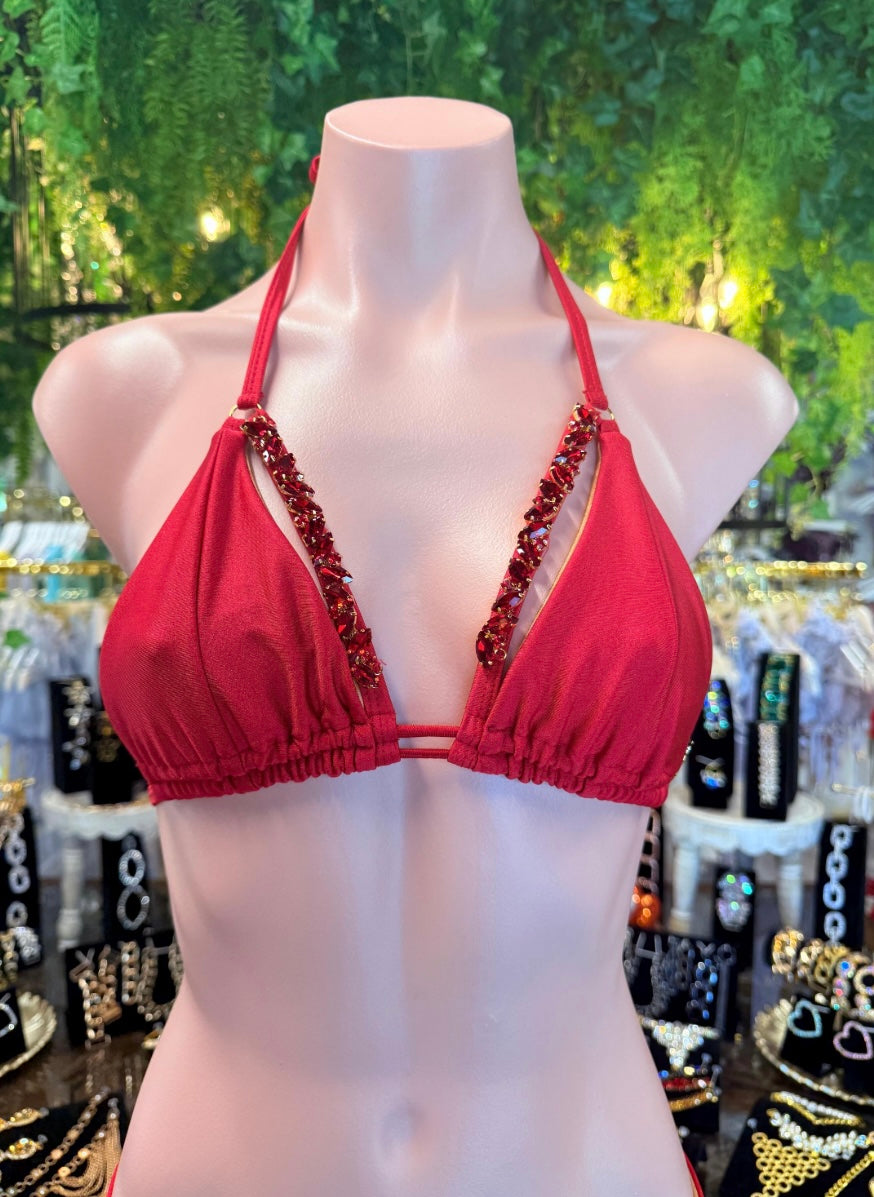 Ruby Red Bikini Top