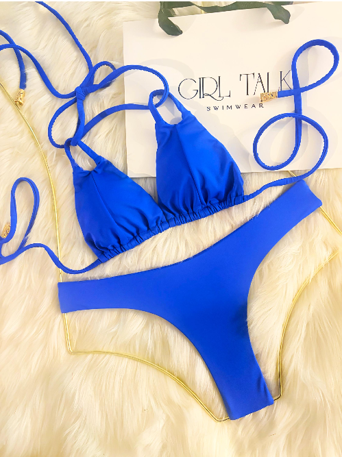 Handmade Olivia Bikini Bottom | Custom Color Bikini | Tie Neck Bikini | Thong Swimsuit | Women’s Swimwear