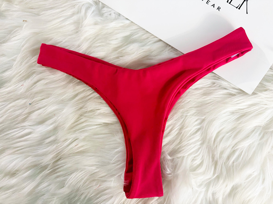 Handmade Olivia Bikini Bottom | Custom Color Bikini | Tie Neck Bikini | Thong Swimsuit | Women’s Swimwear