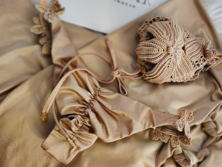 Handmade Beige Crochet Bikini Top | Floral Crochet Bikini | Luxury Women's Swimwear | Boho Beach Bikini | Crochet Swimsuit