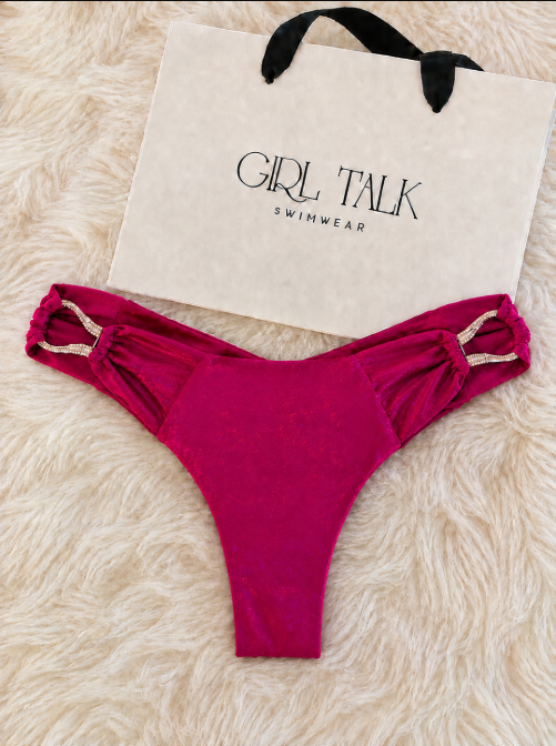 Handmade Hot Pink Bikini Top | U-Shaped Connector Bikini | Cheeky Bikini | Sexy Pink Swimwear