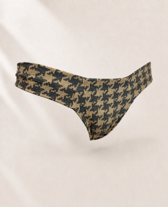 Handmade Houndstooth Bikini Bottom | Criss Cross Bikini | Scrunch Bottom | Cheeky Swimwear