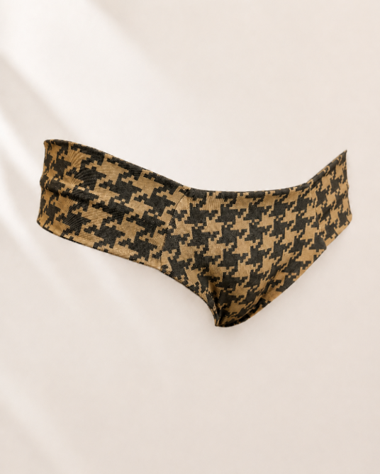 Handmade Houndstooth Lace Up Bikini Top | Criss Cross Top | Scrunch Bottom | Cheeky Swimwear