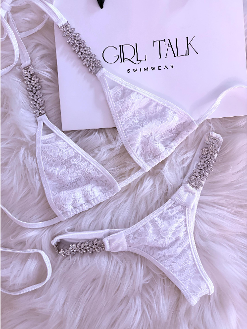 Handmade White Lace Bridal Bikini Bottom | Bridal Swimsuit | White Lace Bikini | Honeymoon Swimwear | Luxury Women’s Bikini