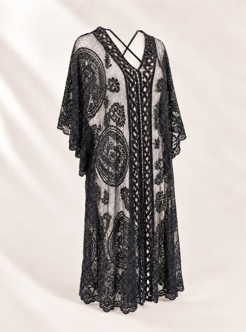 Scallop Lace Cover Up | Scallop Lace Beach Dress | Sheer Bikini Cover Up | Floral Lace Resort Wear | Swim Cover Up