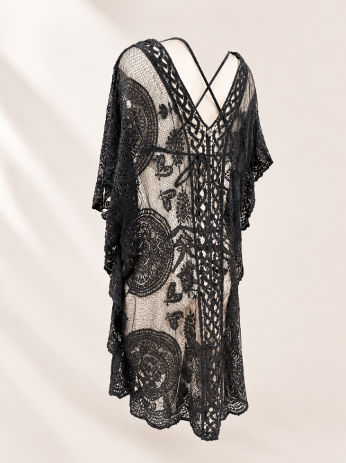 Scallop Lace Cover Up | Scallop Lace Beach Dress | Sheer Bikini Cover Up | Floral Lace Resort Wear | Swim Cover Up