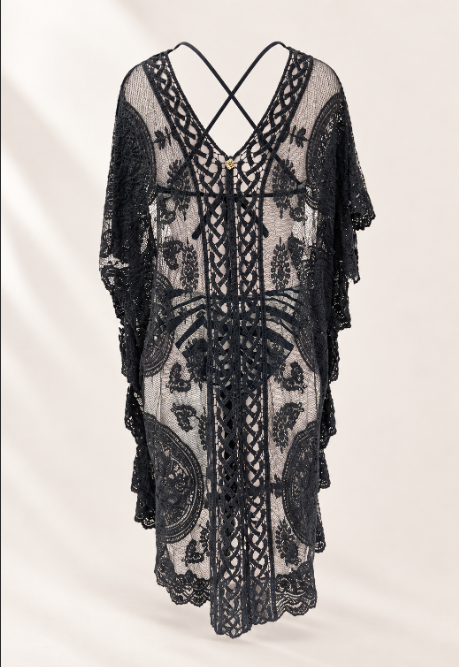 Scallop Lace Cover Up | Scallop Lace Beach Dress | Sheer Bikini Cover Up | Floral Lace Resort Wear | Swim Cover Up