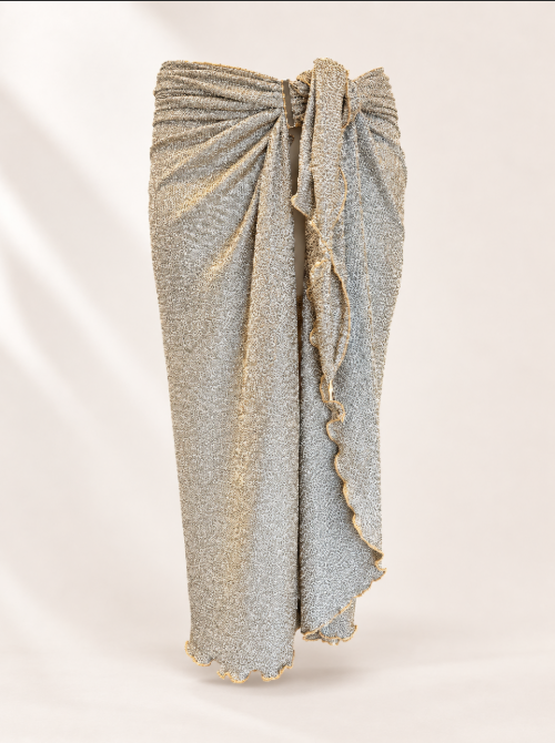 Handmade Sandy Long Wrap | Shimmer Maxi Beach Wrap | Tie Side Bikini Cover Up | Resort Wear