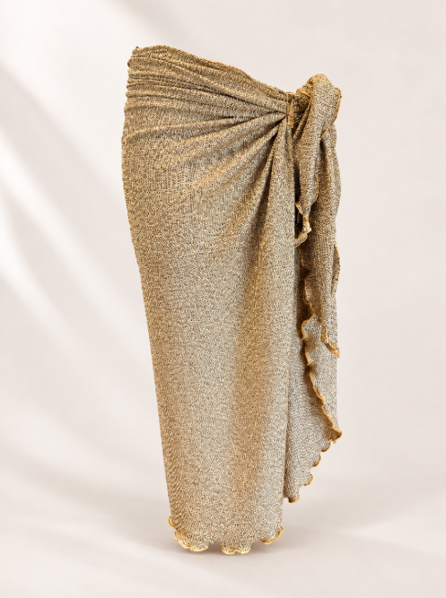 Handmade Sandy Long Wrap | Shimmer Maxi Beach Wrap | Tie Side Bikini Cover Up | Resort Wear