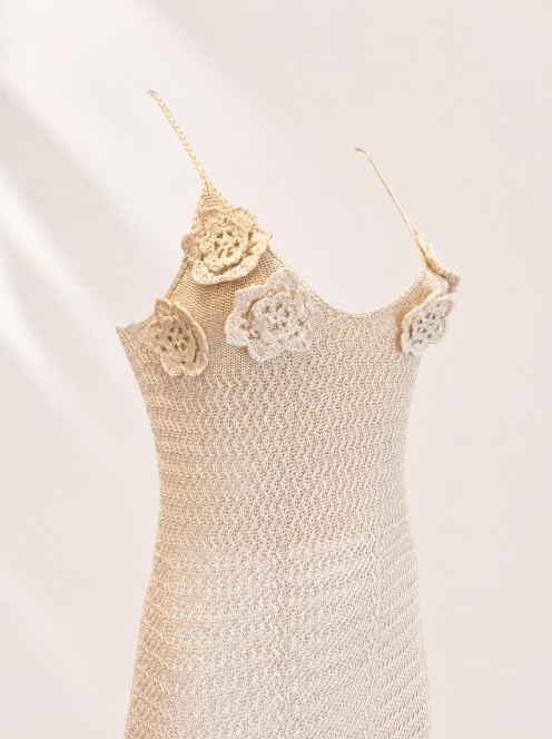 White Crochet Cowl Halter Mini Dress | Backless Beach Cover Up | Open Knit Swim Dress | Resort Wear