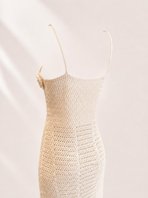 White Crochet Cowl Halter Mini Dress | Backless Beach Cover Up | Open Knit Swim Dress | Resort Wear