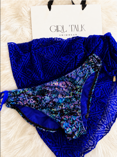Royal Blue Curvy Gal Bikini Top | Handmade Sequin Bikini | Luxury Women's Swimwear | Sparkle Bikini | Resort Swimwear